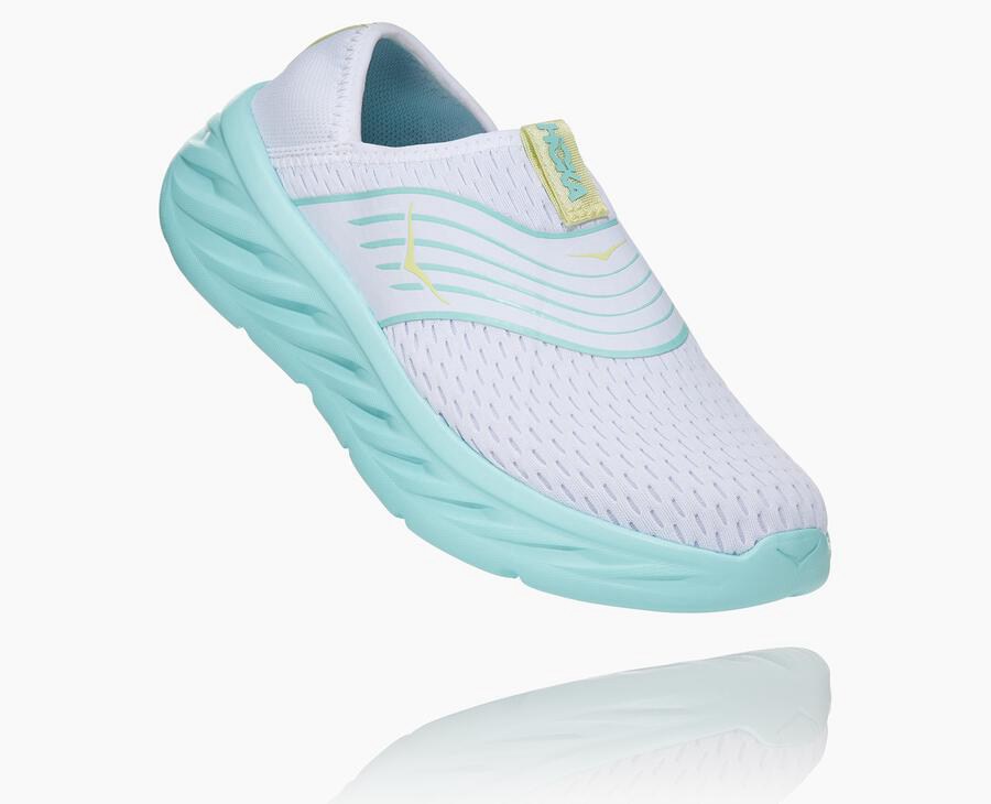 Hoka One One Womens Sandals - ORA Recovery - White/Blue - KAGV30891